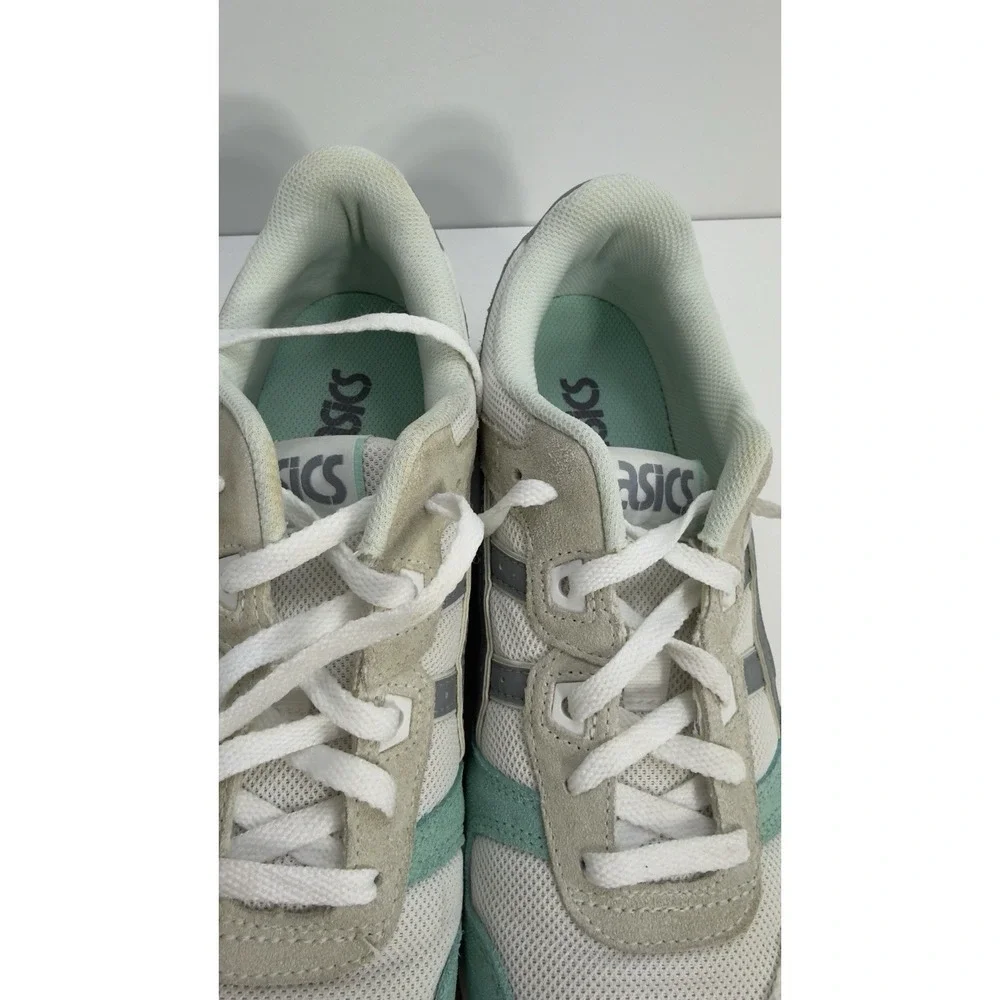ASICS Women's Lyte Classic Sneakers Teal Suede Gray Mesh White Size 10 US - Picture 7 of 8